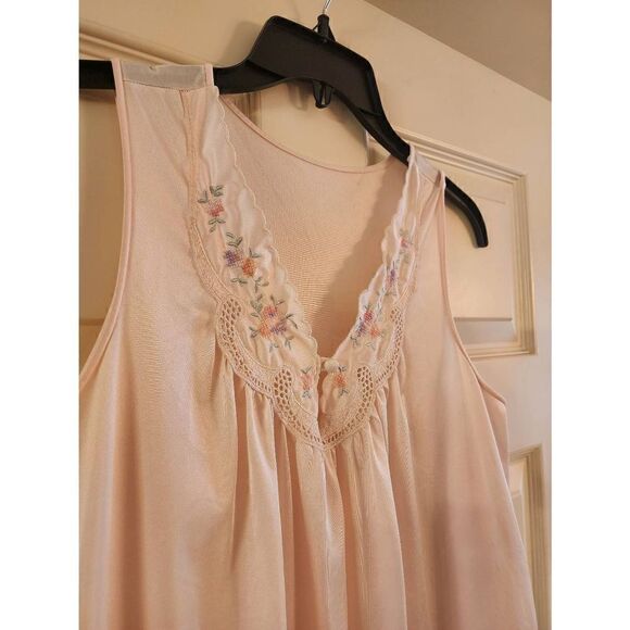 Vintage Lorraine nightgown and robe size small peach pink Rev2 Chemise - Picture 6 of 15